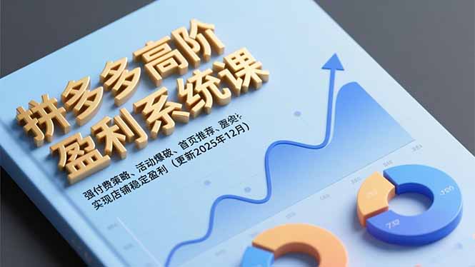 拼多多高阶盈利系统课,强付费策略、活动爆破、首页推荐,实现店铺稳定盈利(更新12月-破浪圈