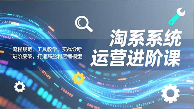 淘系系统运营进阶课2.0,流程规范、工具教学、实战诊断,进阶突破,打造高盈利店铺模型-破浪圈