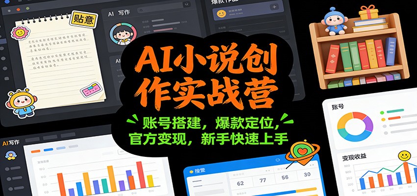 AI小说创作实战营：账号搭建，爆款定位，官方变现，新手快速上手-破浪圈