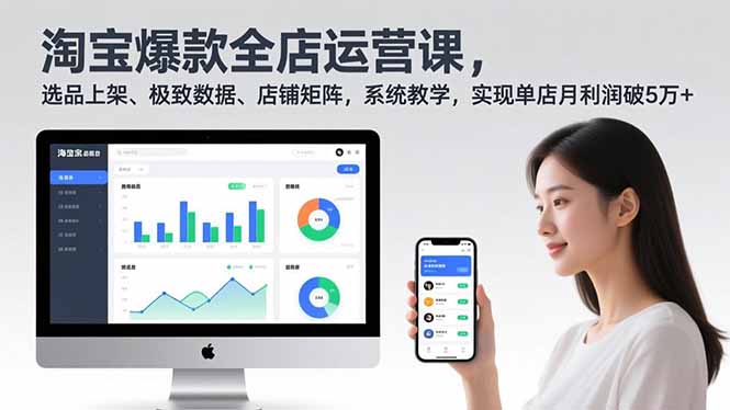 淘宝爆款全店运营课2.0,选品上架、极致数据、店铺矩阵,系统教学,实现单店月利润破5万+-破浪圈