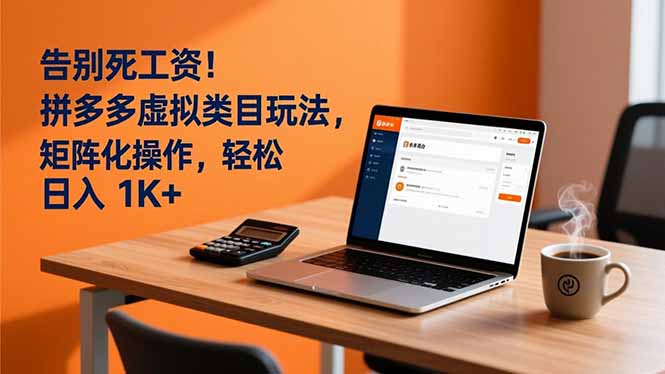 告别死工资!拼多多虚拟类目玩法,矩阵化操作,轻松日入 1K+-破浪圈