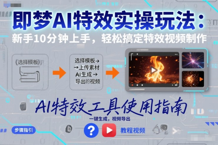 即梦AI特效实操玩法:新手10分钟上手,轻松搞定特效视频制作-破浪圈