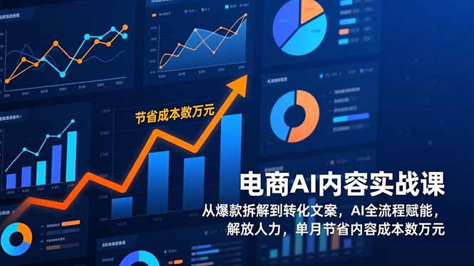 电商AI内容实战课，从爆款拆解到转化文案，AI全流程赋能，解放人力，单月节省内容成本数万元-破浪圈