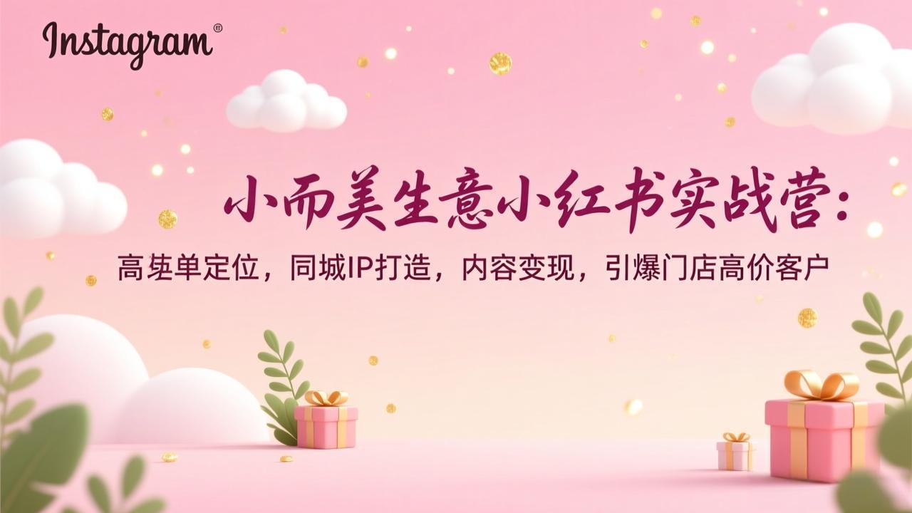 小而美生意小红书实战营：高客单定位，同城IP打造，内容变现，引爆门店高价客户-破浪圈