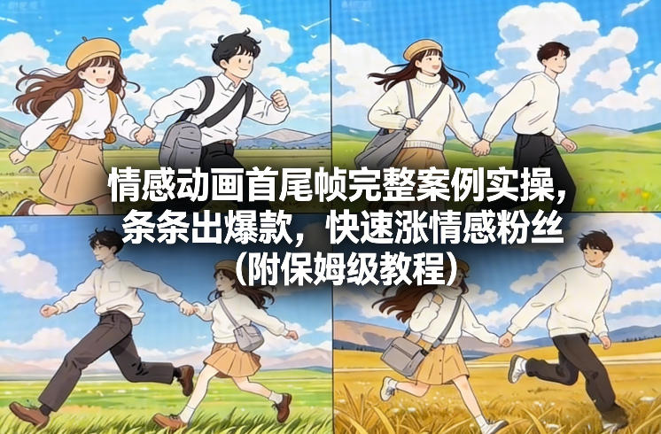 情感动画首尾帧完整案例实操，条条出爆款，快速涨情感粉丝(附保姆级教程)-破浪圈