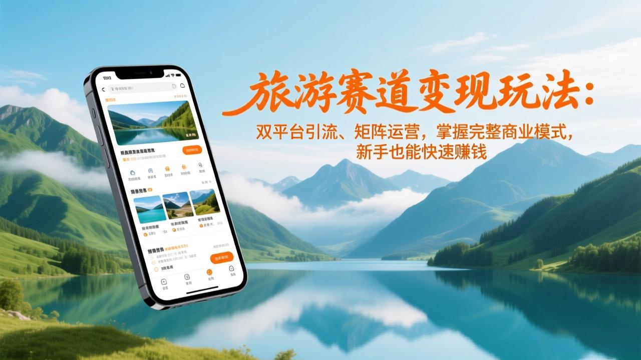 旅游赛道变现玩法:双平台引流、矩阵运营,掌握完整商业模式,新手也能快速赚钱-破浪圈
