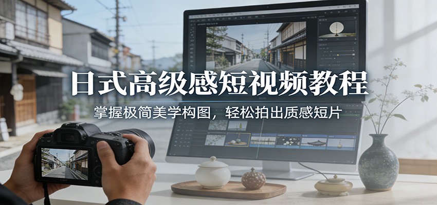 日式高级感短视频教程:掌握极简美学构图,轻松拍出质感短片-破浪圈