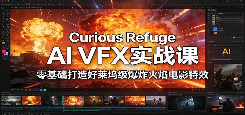 Curious Refuge AI VFX实战课,零基础打造好莱坞级爆炸火焰电影特效-破浪圈