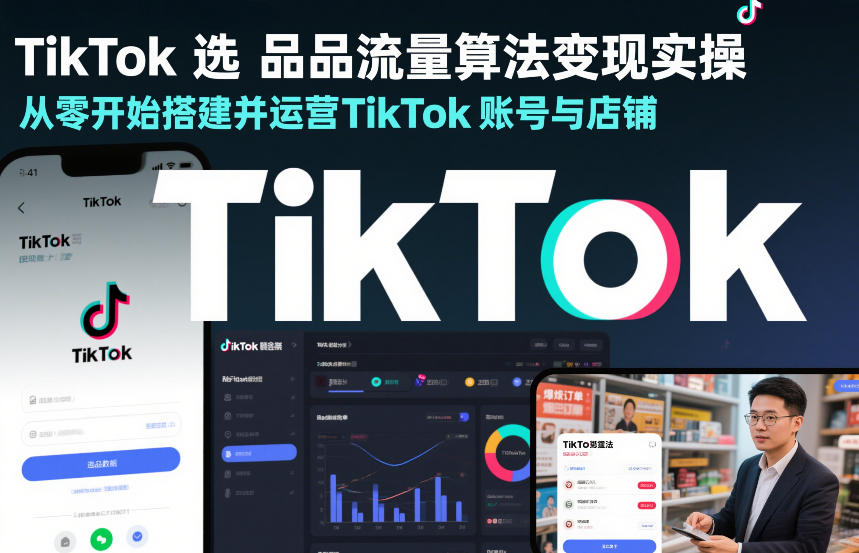 TikTok选品流量算法变现实操，从零开始搭建并运营TikTok账号与店铺-破浪圈