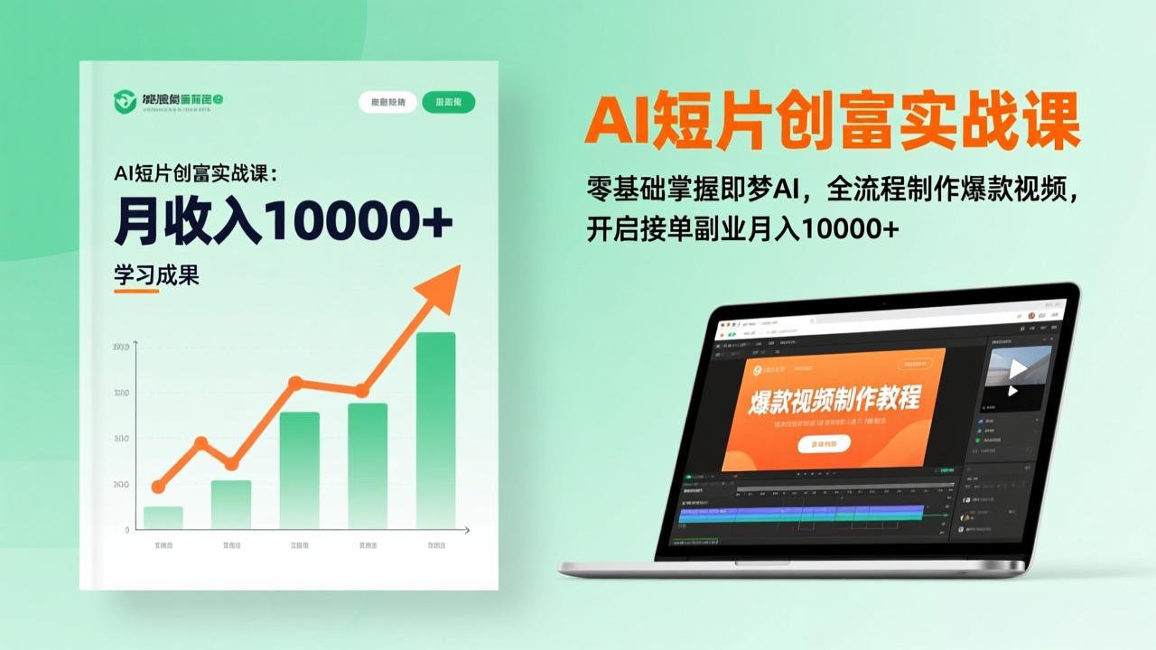 AI短片创富实战课：零基础掌握即梦AI，全流程制作爆款视频，开启接单副业月入10000+(更新-破浪圈