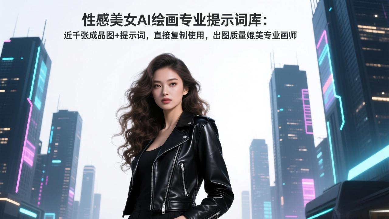 性感美女AI绘画专业提示词库:近千张成品图+提示词,直接复制使用,出图质量媲美专业画师-破浪圈
