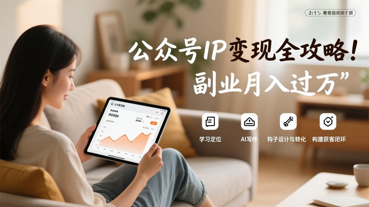 公众号IP变现全攻略,学习定位、AI写作、钩子设计与转化,构建获客闭环,副业月入过万-破浪圈
