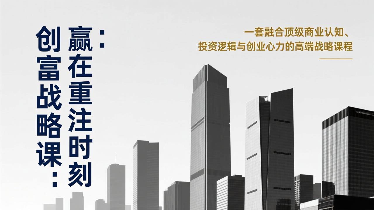 《创富战略课：赢在重注时刻》一套融合顶级商业认知、投资逻辑与创业心力的高端战略课程-破浪圈