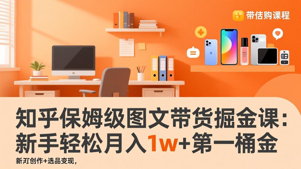 知乎保姆级图文带货掘金课：账号打造+爆文创作+选品变现，新手轻松月入1w+第一桶金-破浪圈