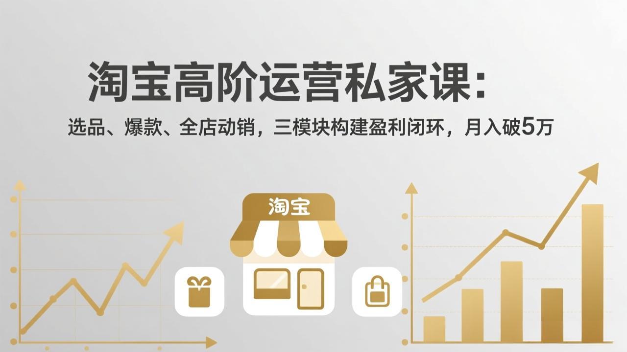 淘宝高阶运营私家课：选品、爆款、全店动销，三模块构建盈利闭环，月入破5万(更新26年2月-破浪圈