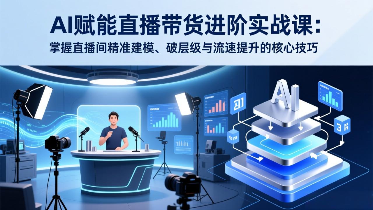 AI赋能直播带货进阶实战课:掌握直播间精准建模、破层级与流速提升的核心技巧-破浪圈