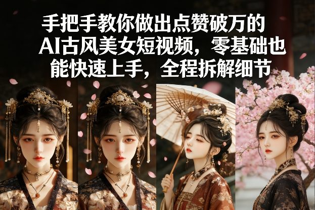 手把手教你做出点赞破万的AI古风美女短视频,零基础也能快速上手,全程拆解细节-破浪圈