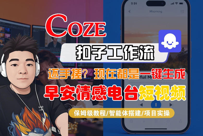 【Coze工作流搭建实操教程】【coze】早安情感电台日签视频还在手动做？用扣子工作流自动生成，省时90%-破浪圈