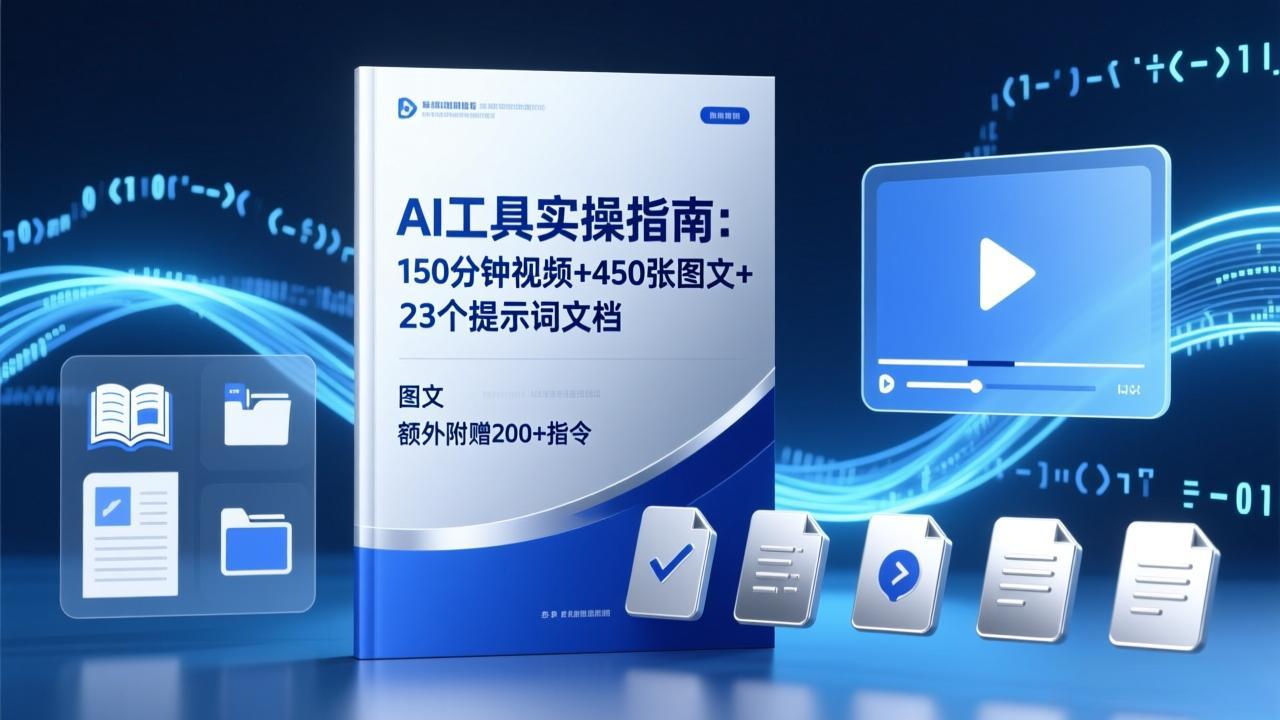 AI工具实操指南：150分钟视频+450张图文+23个提示词文档，额外附赠200+指令-破浪圈
