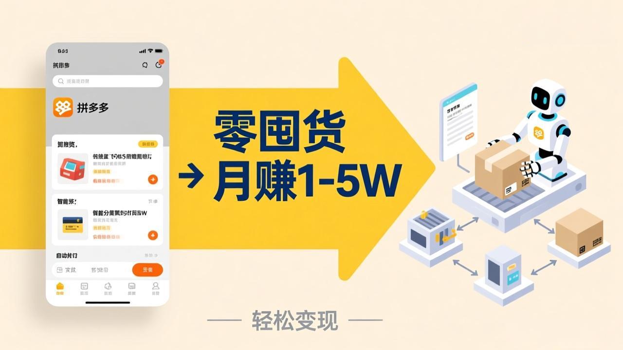 不用囤货不用跑单!拼多多虚拟玩法,机器人管理发货和客服,帮你月赚 1-5W-破浪圈