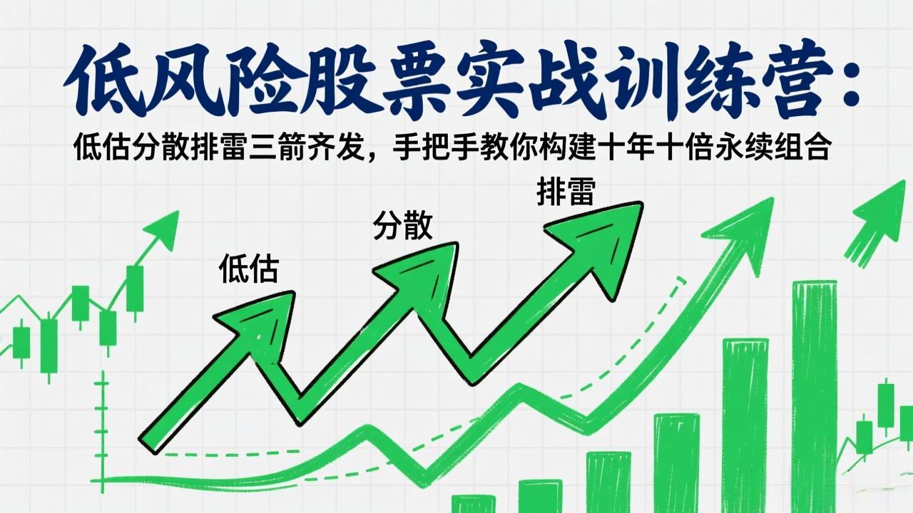 低风险股票实战训练营:低估分散排雷三箭齐发,手把手教你构建十年十倍永续组合-破浪圈