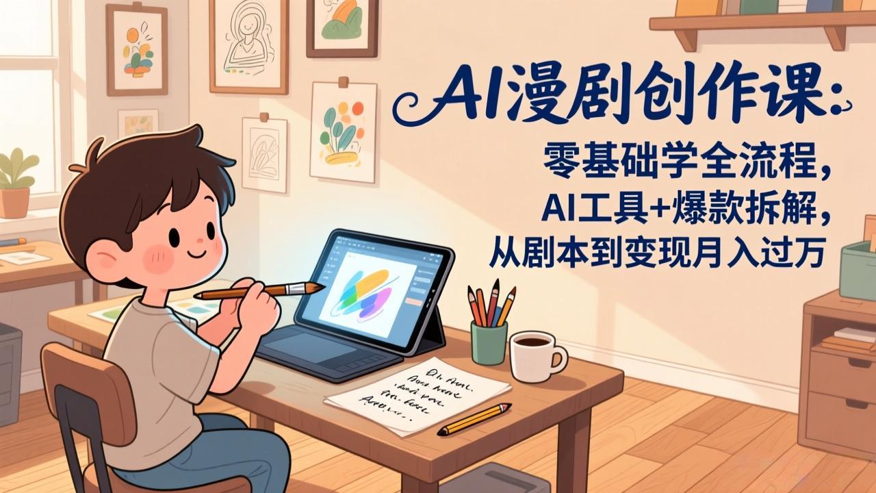 AI漫剧创作课：零基础学全流程，AI工具+爆款拆解，从剧本到变现月入过万-破浪圈