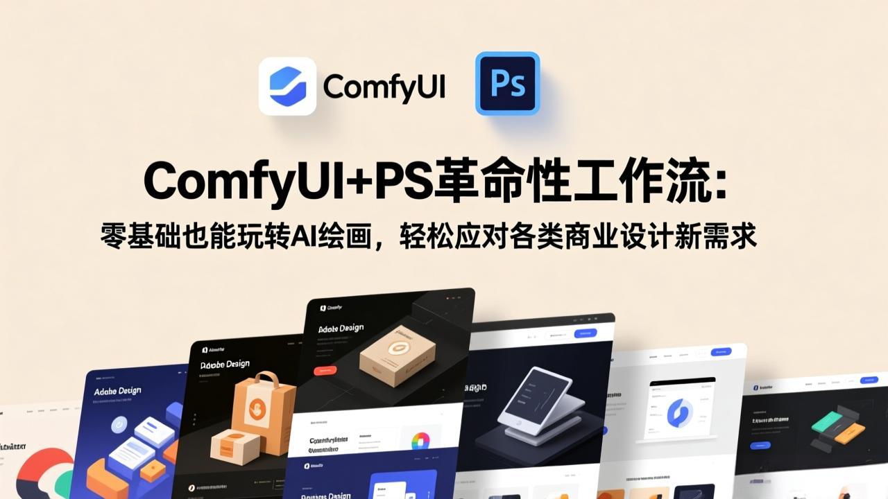 ComfyUI+PS革命性工作流：零基础也能玩转AI绘画，轻松应对各类商业设计新需求-破浪圈