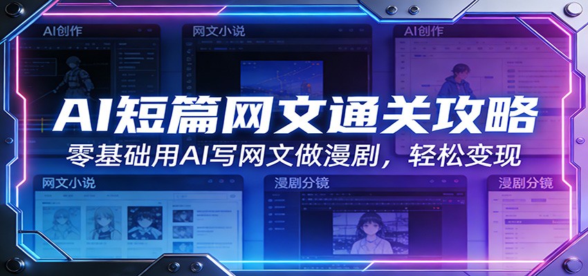 AI短篇网文通关攻略:零基础用AI写网文做漫剧,轻松变现-破浪圈