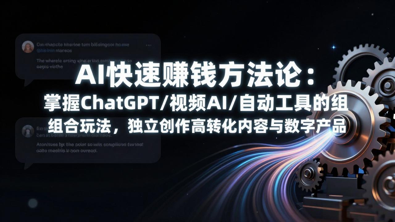 AI快速赚钱方法论:掌握ChatGPT/视频AI/自动化工具的组合玩法,独立创作高转化内容与数字产品-破浪圈