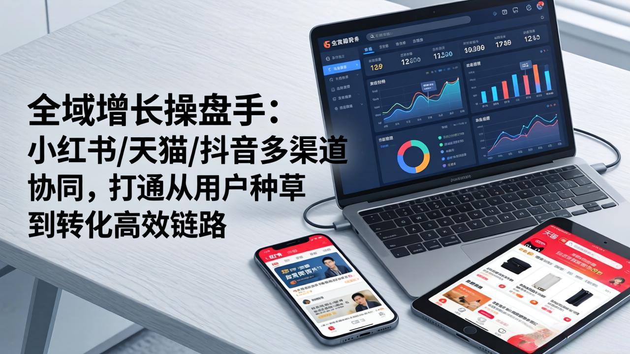 全域增长操盘手:小红书/天猫/抖音多渠道协同,打通从用户种草到转化高效链路-破浪圈