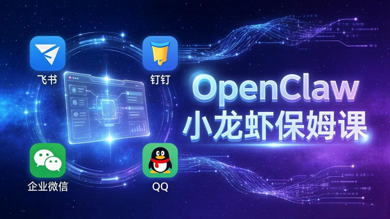 OpenClaw小龙虾保姆课: Windows/macOS/Linux/Docker全系统安装,飞书+钉钉+企业微信+QQ 全接入-破浪圈