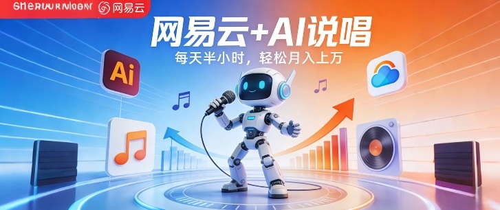 网易云+AI说唱，每天半小时，AI内容创作+流量变现，轻松月入1W-破浪圈