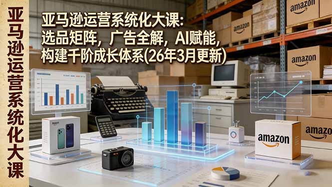 亚马逊运营系统化大课：选品矩阵，广告全解，AI赋能，构建千阶成长体系(26年3月更新-破浪圈