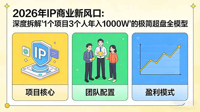 2026年IP商业新风口：深度拆解“1个项目3个人年入1000W”的极简超盘全模型-破浪圈