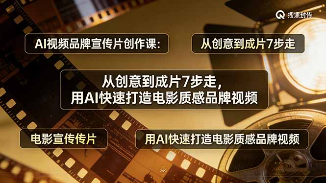 AI视频品牌宣传片创作课：从创意到成片7步走，用AI快速打造电影质感品牌视频-破浪圈