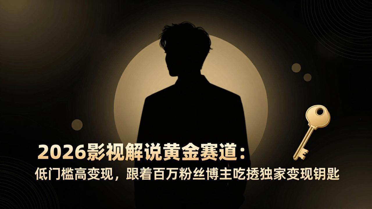2026影视解说黄金赛道：低门槛高变现，跟着百万粉丝博主吃透独家变现钥匙-破浪圈