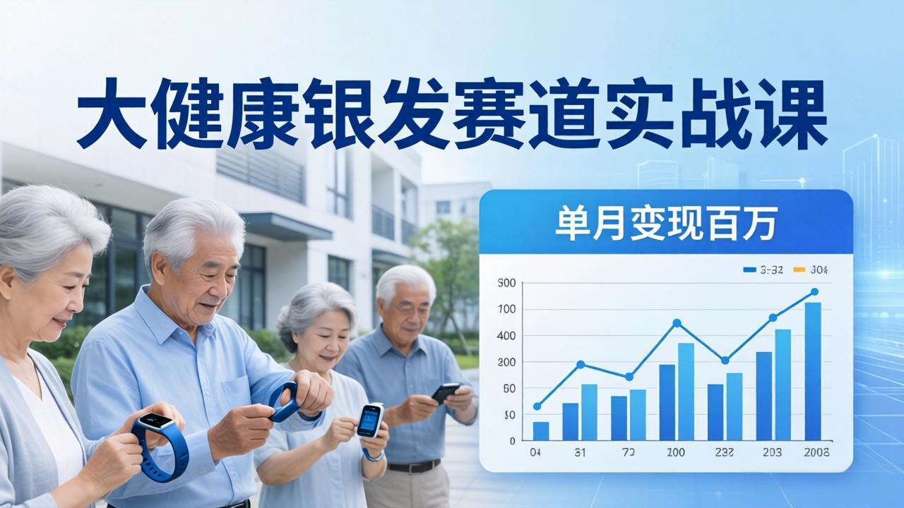 大健康银发赛道实战课：拆解视频号线索型 IP 单月变现百万逻辑，教你精准获客高效变现-破浪圈